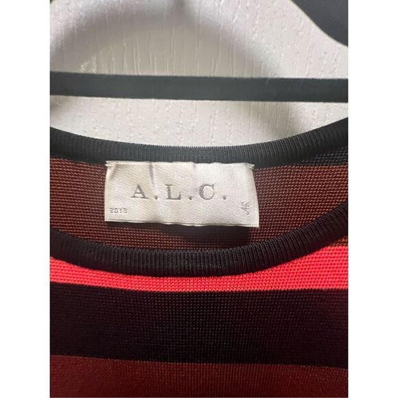 A.L.C. Pippa Striped Knit Mini Dress | Color: burgundy/black/Red | Size: S - Picture 4 of 7